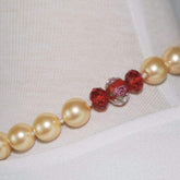 FBT - Yellow Shell Pearls With Red Crystal Ascent Necklace - FashionByTeresa